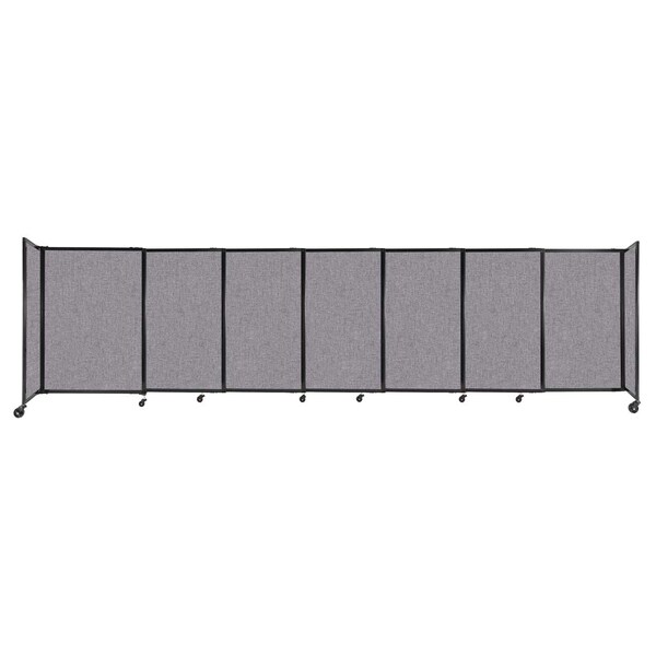 StraightWall Sliding Portable Partition 15'6" x 4' Cloud Gray Fabric